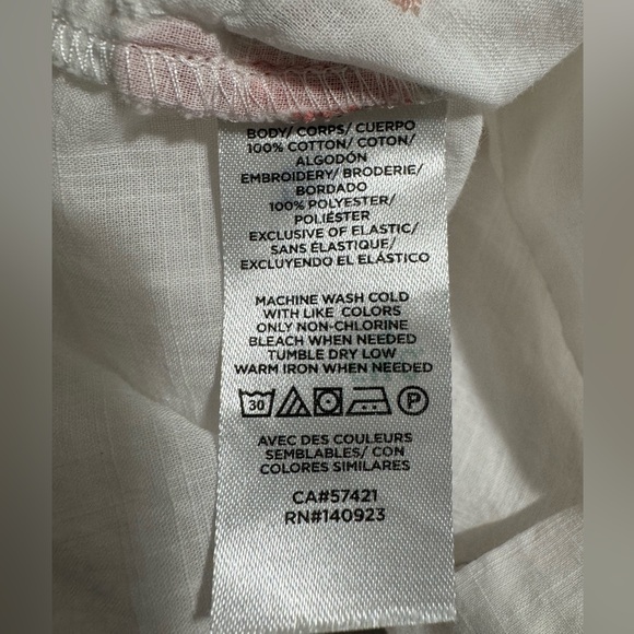 Loft Size:L White Floral Embroidered Blouse - Picture 6 of 6